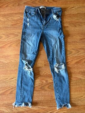 Abercrombie & Fitch Distressed Blue Skinny Jeans
